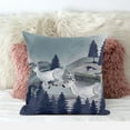thumbnail image 3 of Amrita Sen Designs CAPL742BrCDS-ZP-20x20 20 x 20 in. Running Reindeer Broadcloth Indoor & Outdoor Zippered Pillow - Grey & Blue, 3 of 5