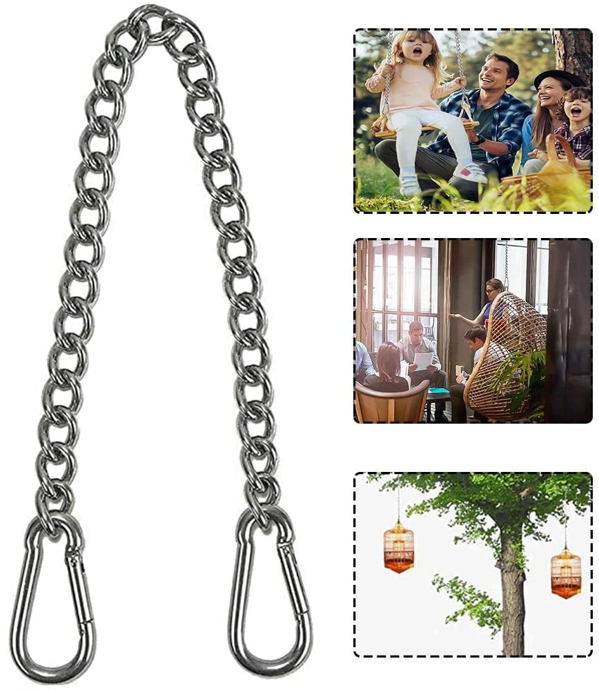 Chain with Two Carabiners, 400kg Capacity, Heavy Duty Stainless Steel