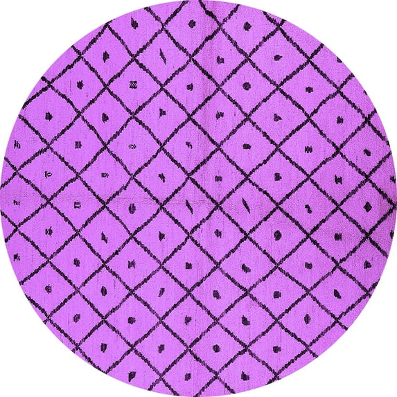 Ahgly Company Indoor Round Solid Purple Modern Area Rugs, 5' Round