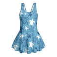 thumbnail image 4 of Uourmeti Girls' Sea Turtle & Starfish Print Skirted One Piece Swim Dress - Quick Dry, Stretchy Beach Bathing Suit for Pool & Vacation, 4 of 8