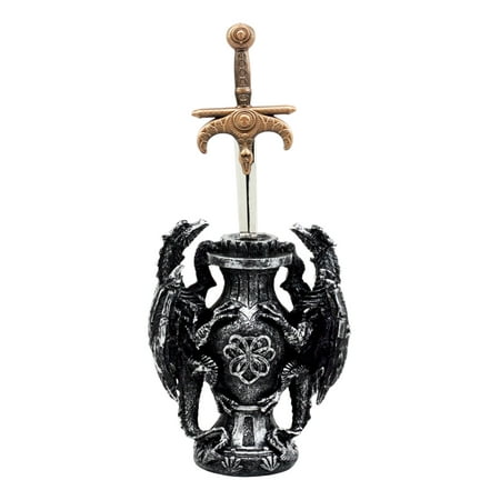 Ebros Legends Of The Sword Climbing Dual Dragon Letter Opener Asgard Dagger With Base Study Office Desktop Decor Statue