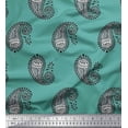 thumbnail image 1 of Soimoi Polyester Crepe Fabric Paisley Block Printed Craft Fabric by The Yard 42 Inch Wide, 1 of 1