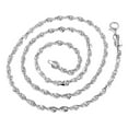 thumbnail image 2 of Solid 14K White Gold 3mm Wide Rope Chain Diamond Cut Necklace with Lobster Clasp 22 long, 2 of 3
