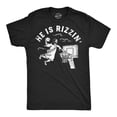 thumbnail image 1 of Mens Funny T Shirts He Is Rizzin Sarcastic Jesus Graphic Tee for Men (Heather Black - He Is Rizzin) - 4XL, 1 of 3