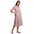 thumbnail image 3 of Moomaya WoMen's Printed Nightdress Knee Length Cotton Sleepwear Short Gown, 3 of 6