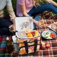 thumbnail image 5 of FORMRS Insulated Cooler Bag 24 Cans Capacity Soft Leakproof Lunch Box with Side Pockets, Abstract Floral, 5 of 7