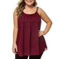 thumbnail image 2 of Puntoco Womens Plus Size Tops,Chiffon Sleeveless Vest Camis Solid Tank Tops, 2 of 3