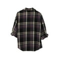 thumbnail image 4 of Jxximdong Fashion Coat for Women, Spring and Autumn Checkered Shirt New Retro Style Loose Long Sleeved Shirt Coat, Women's Coats Purple, 4 of 9
