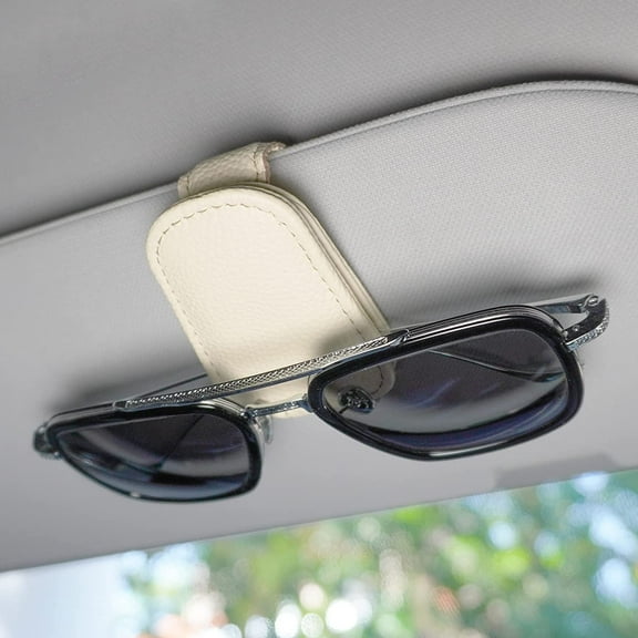 Magnetic Leather Sunglass Holder for Car, Magnetic Eyeglass Hanger Clip for Car Sun Visor - 62