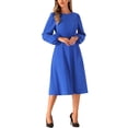 thumbnail image 4 of INSPIRE CHIC Women's Lantern Sleeve High Waist Maxi Wedding Guest Dress XS Royal Blue, 4 of 5