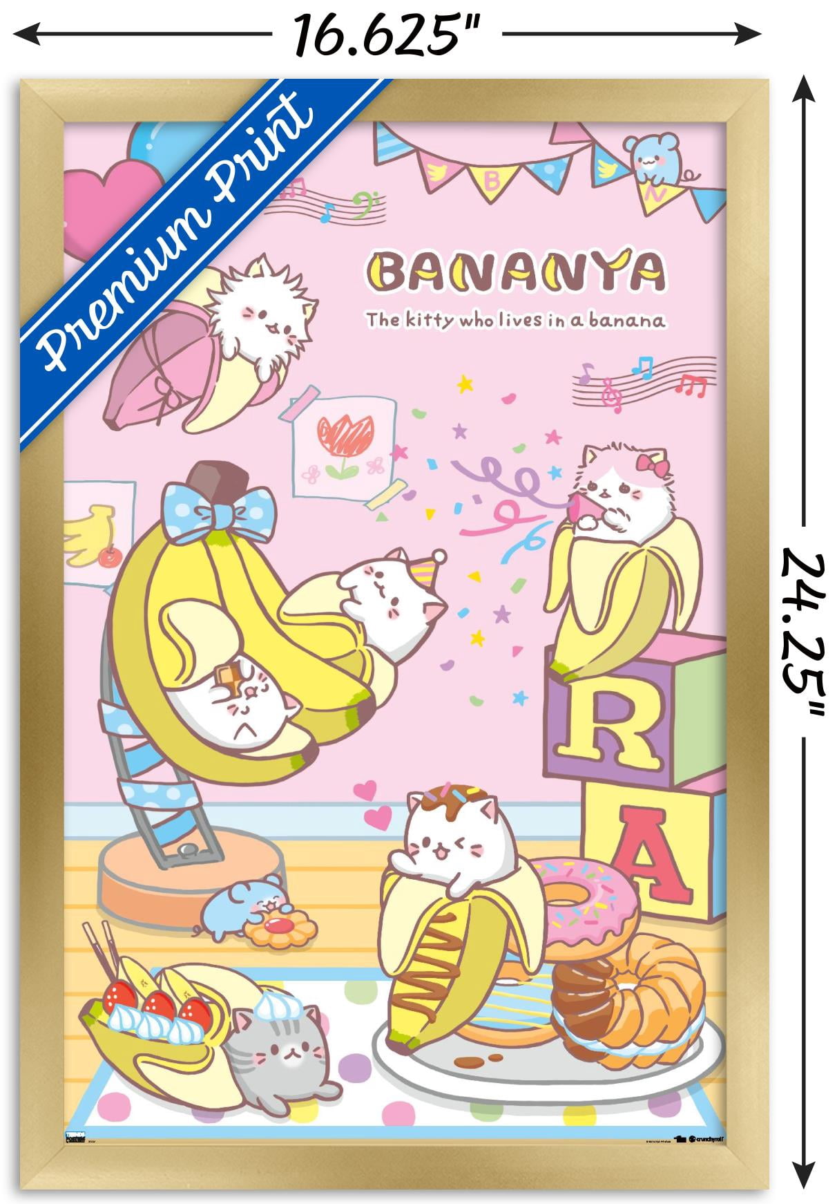 Bananya - Party Wall Poster, 14.725" x 22.375" Framed