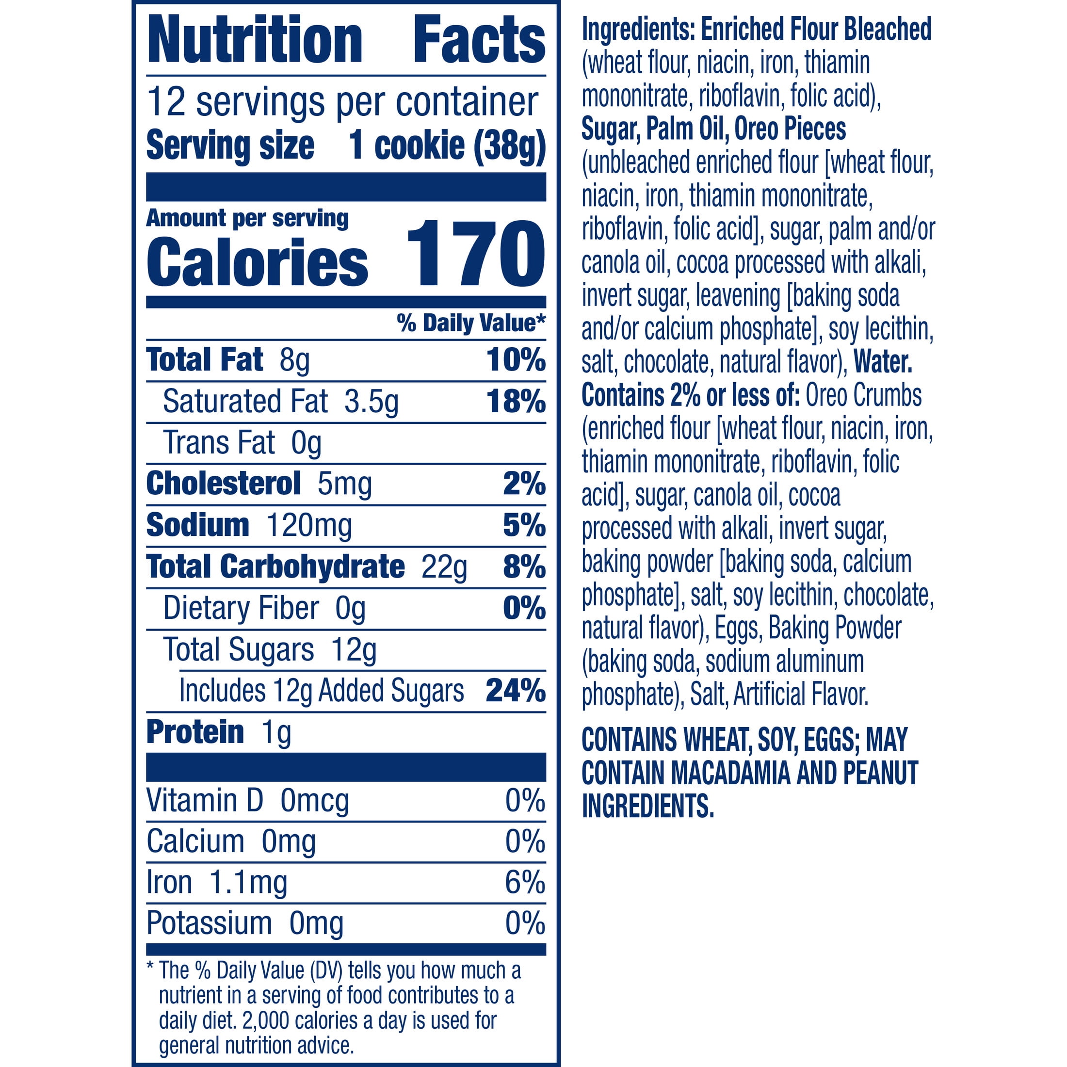 Pillsbury Refrigerated Cookie Dough Made with OREO Pieces, Makes 12 Big Cookies, 16 oz