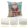 thumbnail image 4 of RUIYC Xmas Holiday Santa&nbsp;Claus Throw Pillow Covers Winter Ocean Beach Flamingo Crab Coconut Tree Pillowcases Home Sofa Bed Decor Cushion Cover, 4 of 5