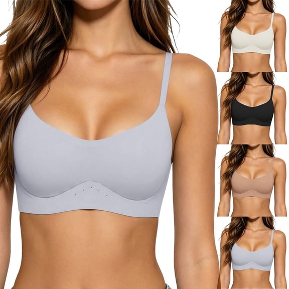Byworldtasic Womens Wireless Bras Seamless Comfort Push Up Support Bralette Full Coverage Everyday Lounge Bra