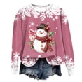 thumbnail image 6 of UngA Womens Christmas Sweatshirts Christmas Tree Graphic Long Sleeve Shirts Xmas Holiday Pullover Tops Blouse Womens Sweatshirts (Pink,XL), 6 of 7