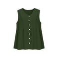 thumbnail image 4 of Axiiglly Tank Tops for Women Cotton Linen V Neck Button Down Sleeveless Relaxed Fit Boho Peplum Summer Fashion Tops 2026, S-2XL, 4 of 6