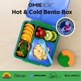 thumbnail image 2 of Caja Bento OmieBox para Niños con Frasco para Alimentos 3 Compartimentos Azul, 2 of 8