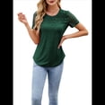 thumbnail image 1 of Camisetas de Corta para Mujer, Blusas Informales de Moda para Verano y . Conjuntos de Vacaciones Modernos. Verde Oscuro XXL, 1 of 10