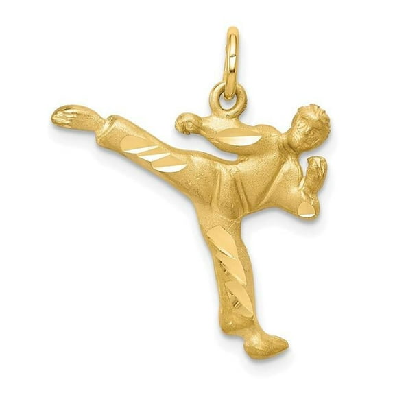 10k Yellow Gold Karate Person Kicking Pendant