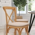 thumbnail image 3 of Merrick Lane Stackable Oak Finish Wooden Cross Back Bistro Dining Chair with Cushion, 3 of 7
