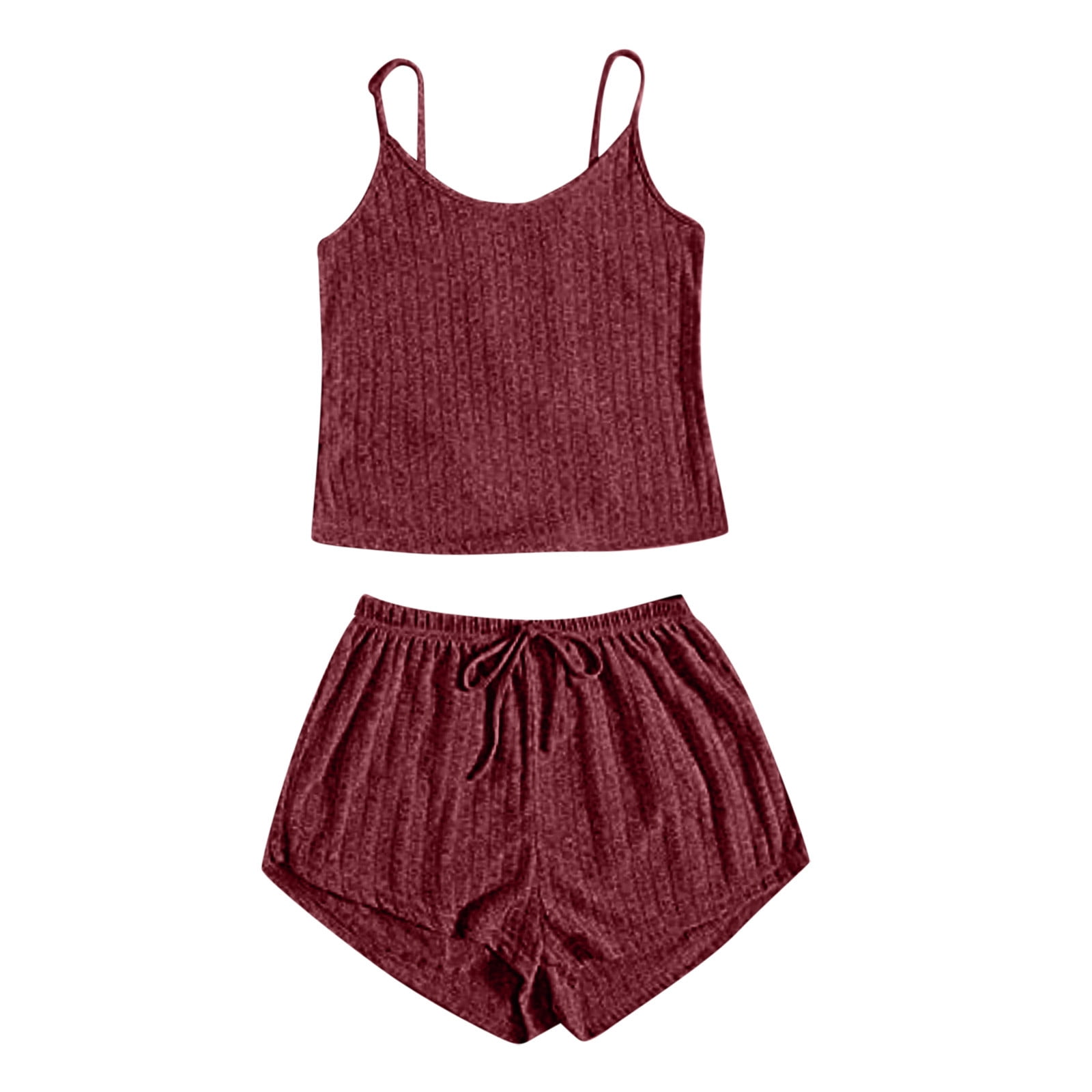 Ensemble Pyjama 2 Pièces Femme Été - Camisole Boutons Débardeur Sans Manches + Short Confortable Et Doux Pour Nuit Et Détente