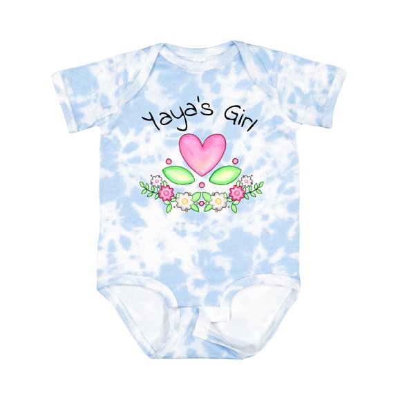 Inktastic Yaya's Girl Heart Flowers Girls Baby Bodysuit