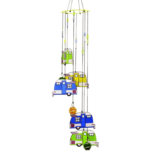 Spoontiques Trailer Wind Chime, 4 x 4 x 22 inches, Multicolored