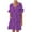 Purple, variant on Summer Fashion Dresses for Womens 2025 Plus Size Casual Dress Sweet Cute V-Neck Dress Pocket Printed Short Sleevele Ruffle Dress
