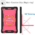 thumbnail image 4 of Kids Case for Samsung Galaxy Tab A 10.1 inch 2019 Tablet, Dteck 360 Degree Swivel Handle Grip Stand Heavy Duty Rugged Shockproof Case with Carrying Shoulder Strap for Samsung SM-T510/T515,Black/Rose, 4 of 9