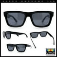 thumbnail image 2 of Iconic Narrow Rectangular Thick Horn Rim Plastic Minimal Sunglasses All Black, 2 of 6