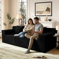 thumbnail image 6 of 71" Corduroy Boneless Loveseat Sofa, Modern 3-Seater Cloud Couch with Memory Foam & 3 Pillows, No Assembly Required, 6 of 9