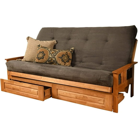 Kodiak Furniture Monterey Frame with Suede Fabric Mattress in Gray/Butternut