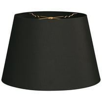 Royal Designs 14" Tapered Shallow Drum Hardback Lamp Shade Black