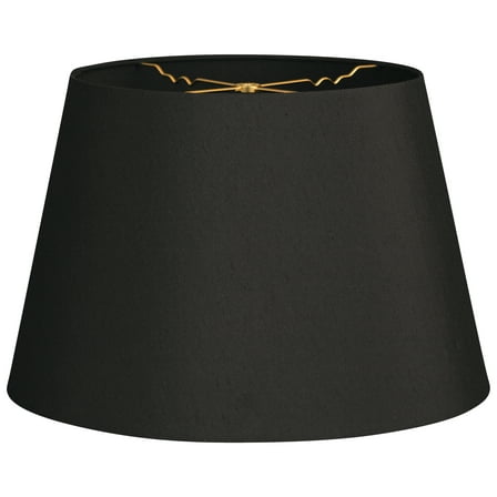 Royal Designs 16" Tapered Shallow Drum Hardback Lamp Shade Black