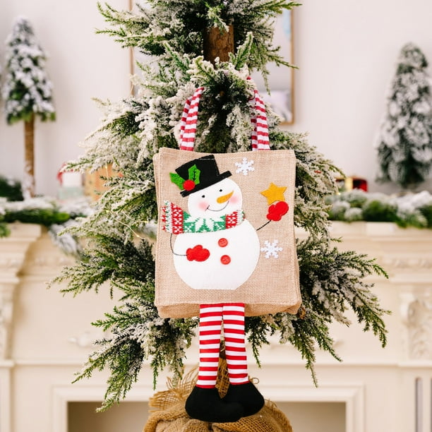 xihome Bolsa grande reutilizable de tela para regalos de Navidad (43 x 15 x 3 cm). Ideal para guardar regalos navideños. Material: tela.