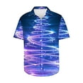 thumbnail image 3 of JURANMO Todays Deals Hawaiian Shirts for Men Funny Christmas Trees Graphic Tees Tops Casual Short Sleeve Button Up Vacation Bowling Shirt Xmas Gifts Blue L, 3 of 6