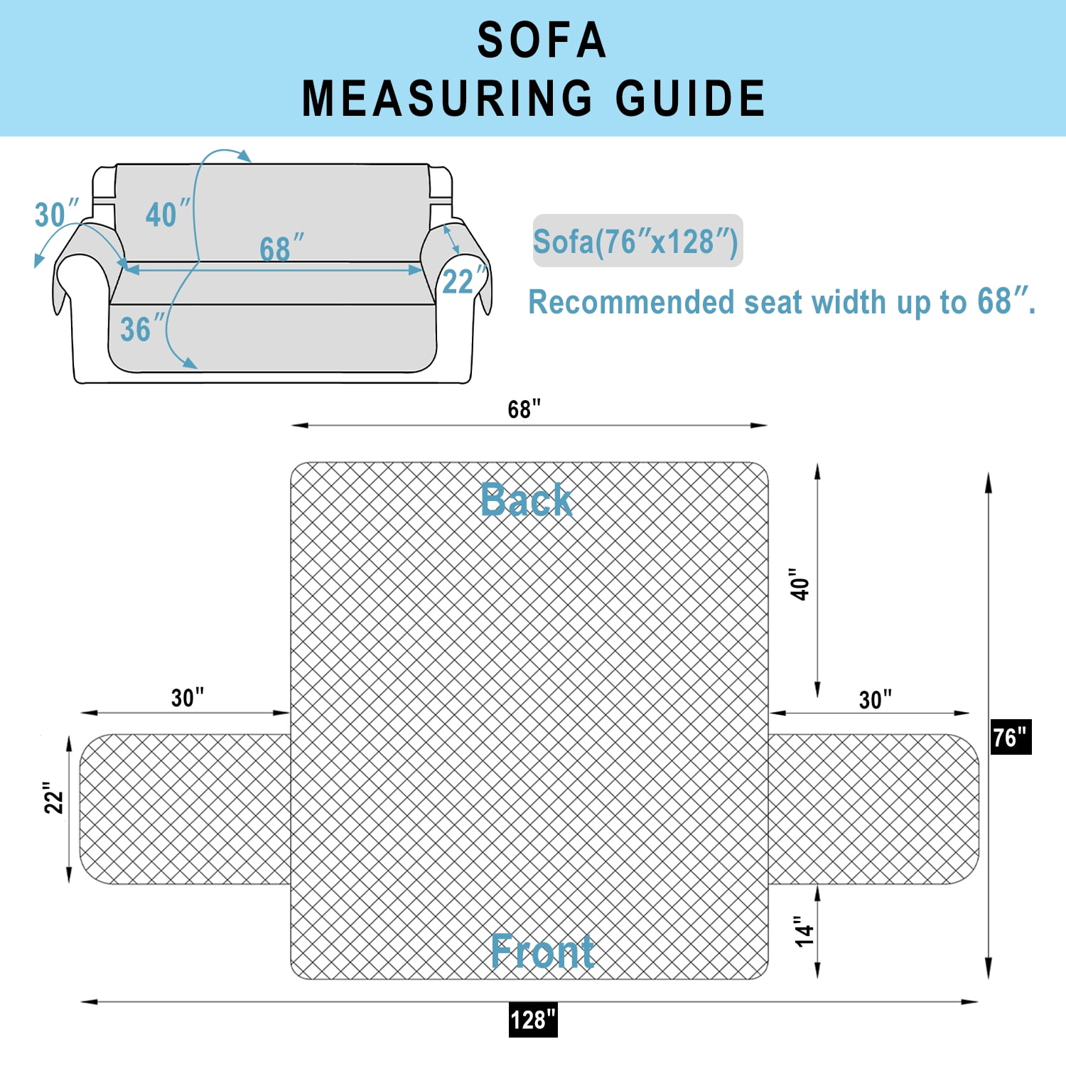 LUXSHARE HOME Reversible Sofa Couch Cover for Pet Friendly Machine Washable Water Repellent Furniture Protector with Elastic Straps & Foam Rods, 3-Seat Size, Chocolate/Taupe