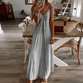 thumbnail image 2 of Summer Dress For Women Tie-dye Gradient Casual Deep V-Neck Sleeveless Maxi Boho Long Dress Solid Flowy Party Beach Vacation Dress, 2 of 5
