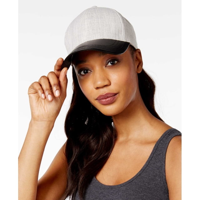 Collection Eighteen Mixed Media Fabrication Baseball Cap (Black/Heather Gray, One Size)