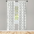 thumbnail image 2 of Ambesonne Floral Curtains, Flowers with Dots Repeating, Pair of 28"x84", Dimgray Taupe and White, 2 of 4