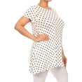 thumbnail image 2 of Women's Plus Size Side Pockets Polka Dot Short Sleeves Relaxed Tunic Top, 2 of 4