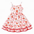thumbnail image 1 of NIEWTR Robes Classiques pour Filles avec Bretelles Spaghetti Appliquées Robes Confortables Mignonnes Robe d'Été (Rouge, 2-3 Ans), 1 of 7