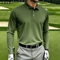 thumbnail image 2 of Bovxnpu Mens Long Sleeve Shirts Button Tee Dress Golf Shirt Gradient Button Down Shirt Casual Collared Tops, 2 of 6