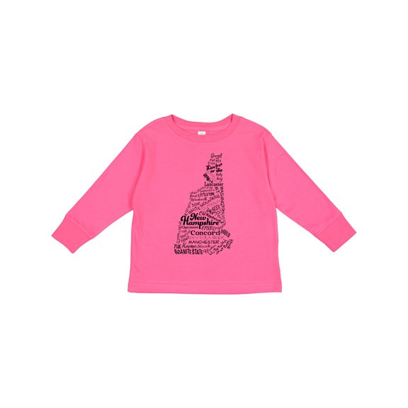 Inktastic New Hampshire State Word Salad Boys or Girls Long Sleeve Toddler T-Shirt