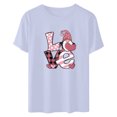 thumbnail image 4 of ICHUANYI Women's Shirts Fashion Casual Short Sleeve Crew Neck Tops Valentine's Day Print T-shirt Cloth New Trending, 4 of 6