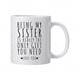 thumbnail image 2 of Taza de cerámica para café, diseño de hermana, hecha a mano, regalo único, tamaño portátil, cerámica, para el hogar y la cocina., 2 of 9