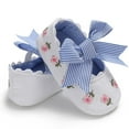 thumbnail image 5 of Baby Girls Flats with Embroidered Floral, Bow Princess Dress Shoes Anti-Slip Infant Crib First Walkers Shoes, 5 of 5