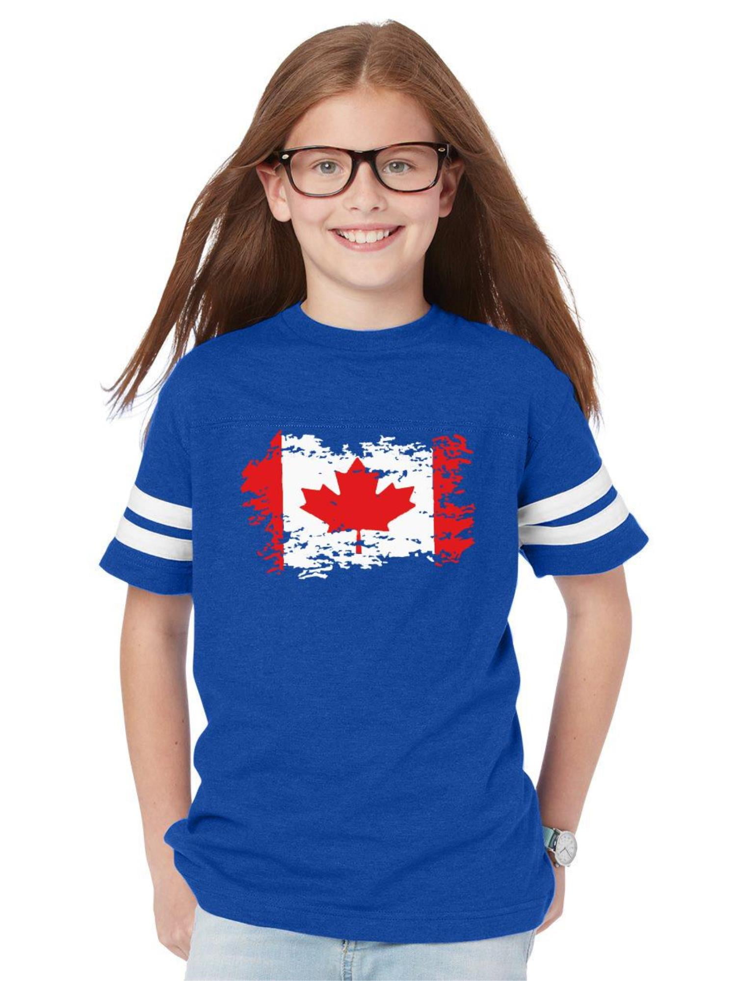 IWPF Youth Canada Flag Canadian Football Fine Jersey TShirt