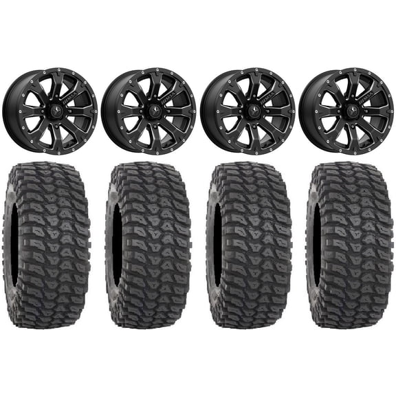 MSA Bounty 15" Wheels Black 33" XCR350 Tires Sportsman RZR Ranger