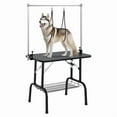 thumbnail image 1 of 46" Dog Grooming Table, Foldable Pet Grooming Table for Dogs at Home with Height Adjustable Arms, Noose, Mesh Tray, 330LBS Static Weight Capacity, Trimming Drying Table for Small/Large Dogs, 1 of 9
